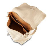 BORSA POSTINA®MEDIUM IN PELLE STAMPATA BEIGE AVENA - beige avena | Zanellato