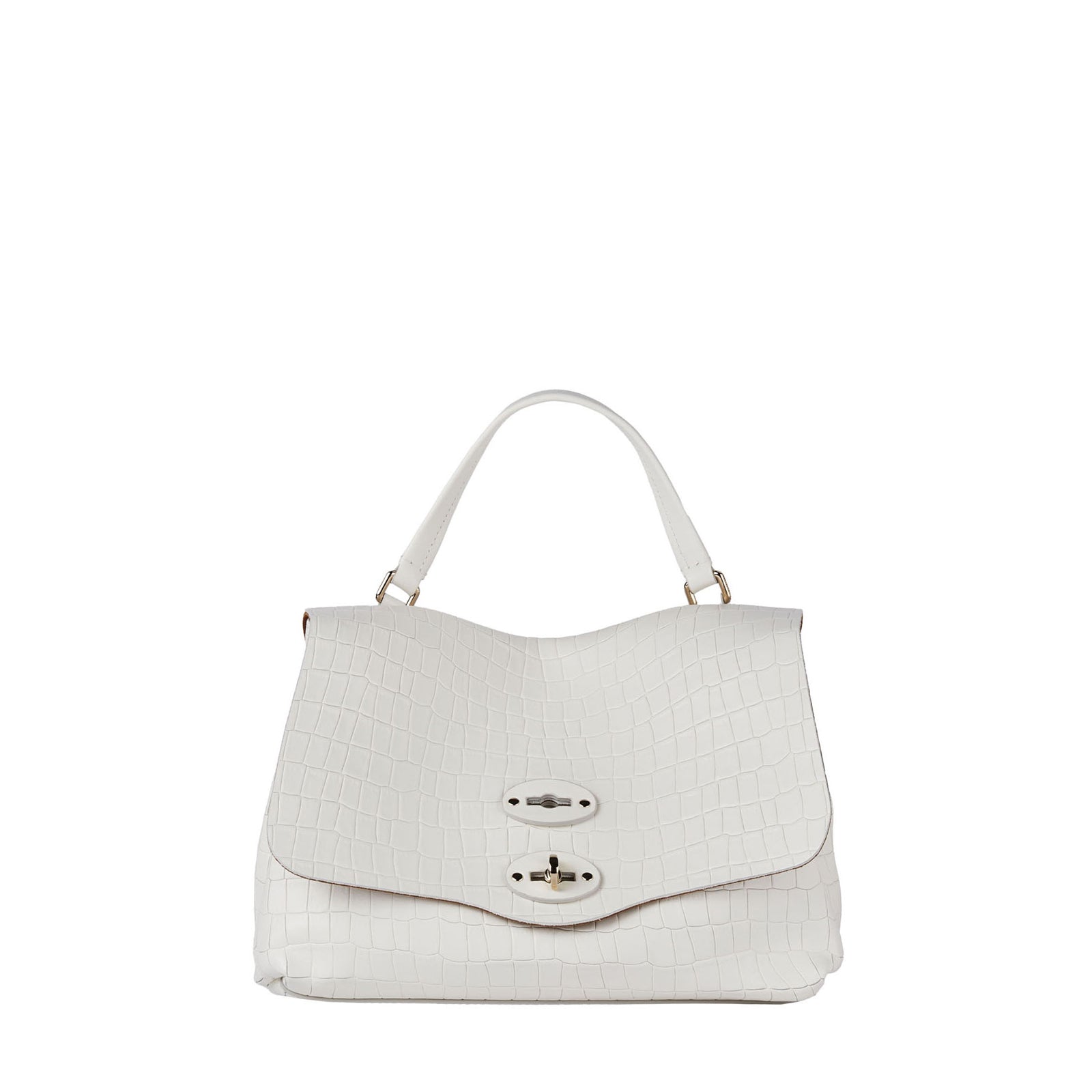 Zanellato BORSA POSTINA® SMALL IN PELLE STAMPATA WHITE LINO 21 | Zanellato