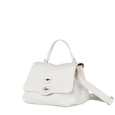 BORSA POSTINA® SMALL IN PELLE STAMPATA WHITE LINO 21 - Black Friday Zanellato | Zanellato