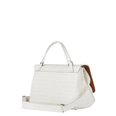 BORSA POSTINA® SMALL IN PELLE STAMPATA WHITE LINO 21 - white lino 21 | Zanellato