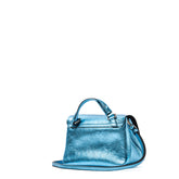 BORSA POSTINA®BABY IN PELLE MARTELLATA BLUE - blue | Zanellato