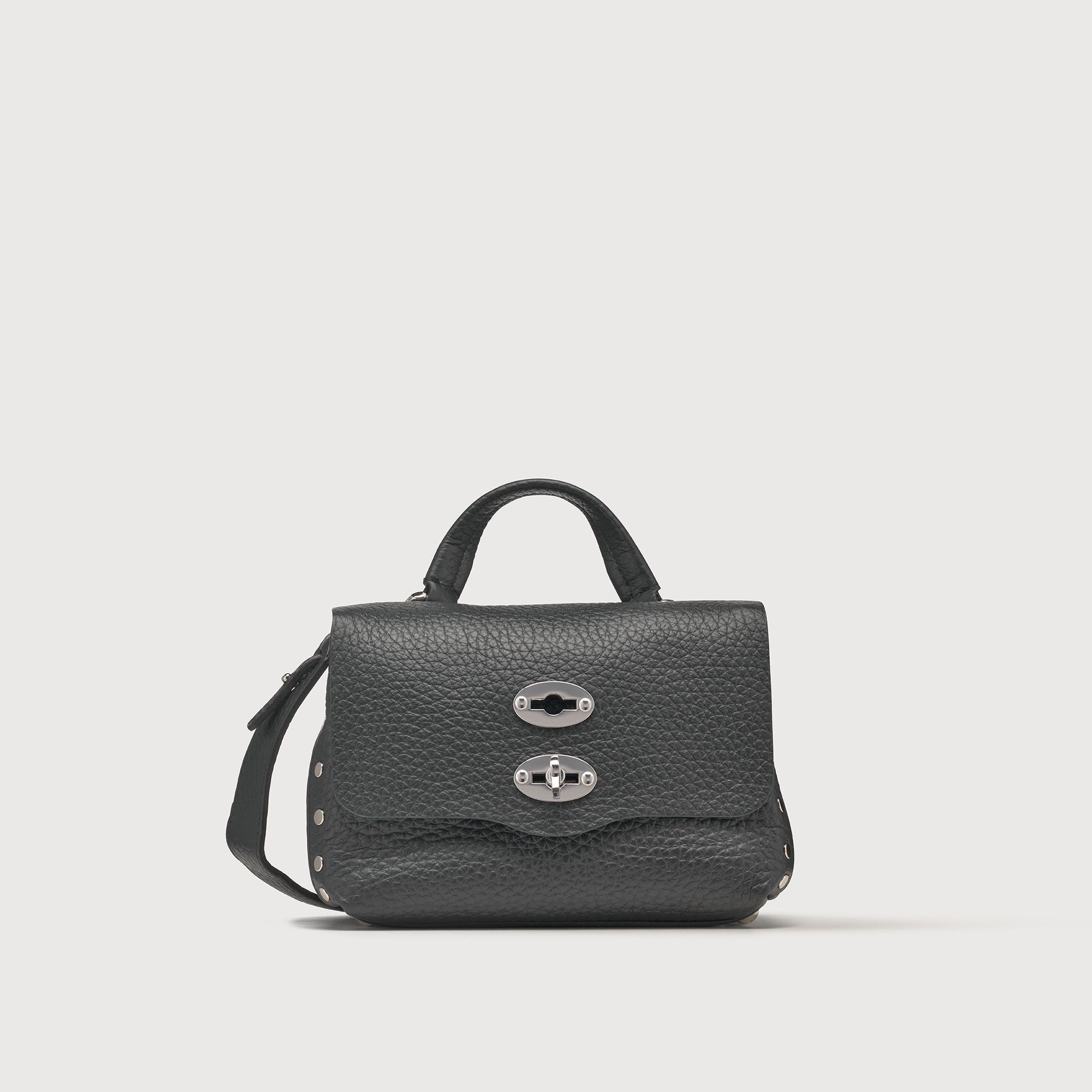 Zanellato BORSA POSTINA® BABY IN PELLE MARTELLATA BLACK NERO | Zanellato