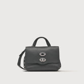 BABY POSTINA® MESSENGER BAG IN TUMBLED LEATHER BLACK NERO - Fall Winter Bags | Zanellato