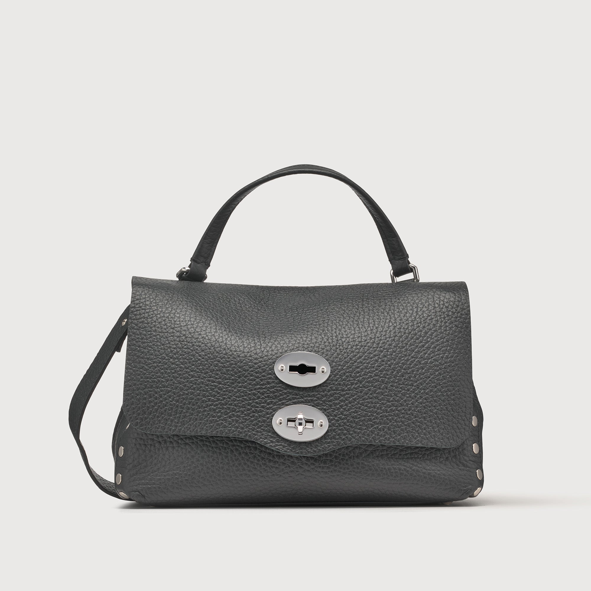 Zanellato BORSA POSTINA® SMALL IN PELLE MARTELLATA BLACK NERO | Zanellato