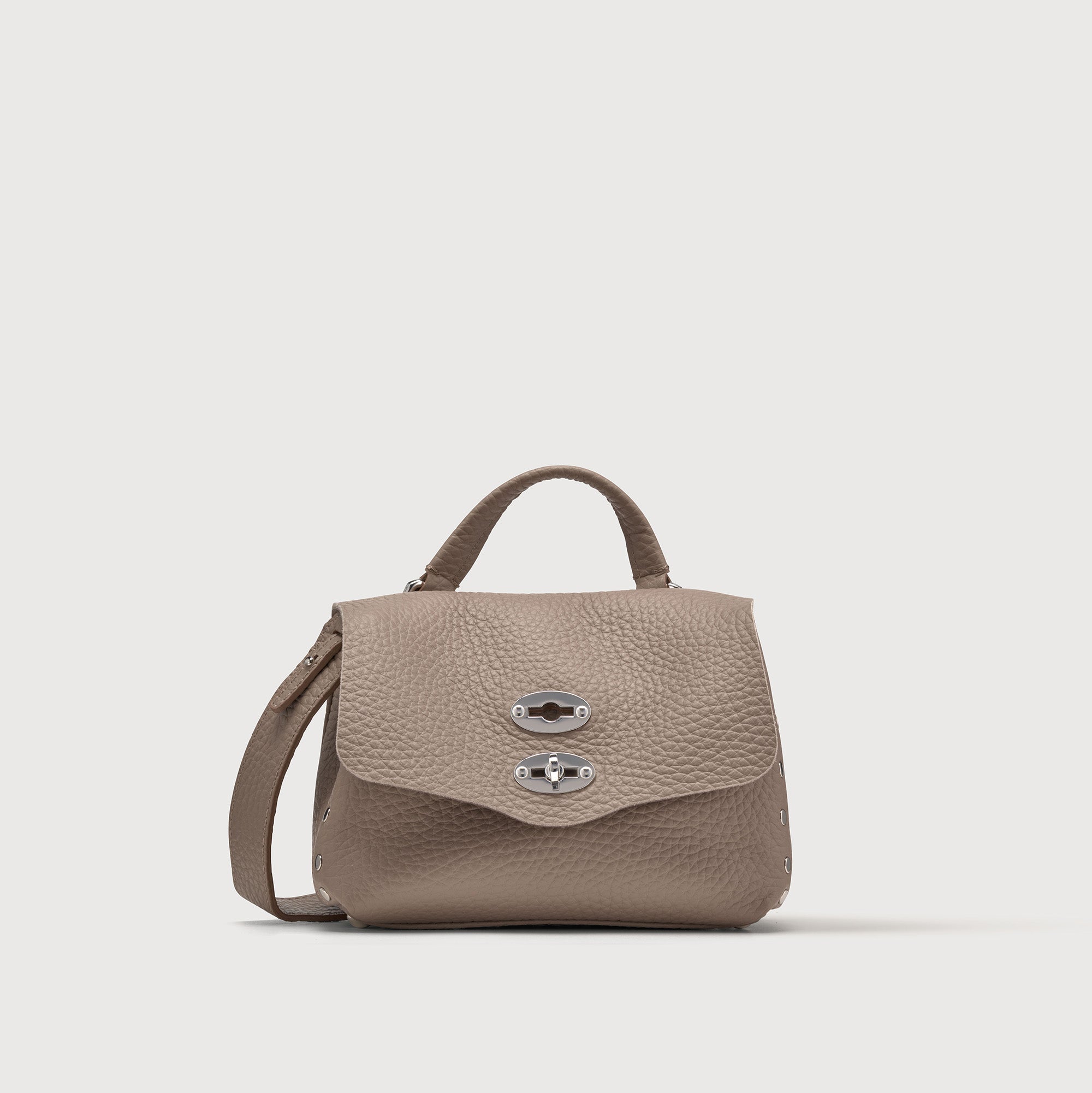 Zanellato BORSA POSTINA® BABY IN PELLE MARTELLATA GREY CENERINO | Zanellato