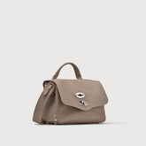 BORSA POSTINA® BABY IN PELLE MARTELLATA GREY CENERINO - Postina® | Zanellato