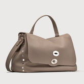 BORSA POSTINA® MEDIUM IN PELLE MARTELLATA GREY CENERINO - Postina® | Zanellato