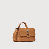 BORSA POSTINA® BABY IN PELLE MARTELLATA BROWN AMARETTO - Spring-Summer Bags | Zanellato