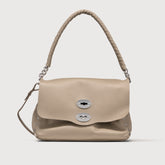 BORSA POSTINA® SMALL IN PELLE LISCIA GREY SASSONE - Borse in Pelle Liscia | Zanellato