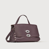 SMALL POSTINA® MESSENGER BAG IN PLAIN LEATHER BROWN SANZENO - Brown san zeno | Zanellato