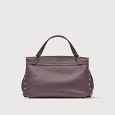 SMALL POSTINA® MESSENGER BAG IN PLAIN LEATHER BROWN SANZENO - Brown san zeno | Zanellato