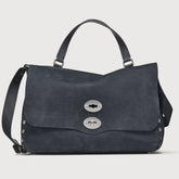 BORSA POSTINA® MEDIUM IN PELLE NABUK BLUE NOTTE - blue notte | Zanellato