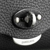 BORSA POCHETTE LETTERA SMALL IN PELLE MARTELLATA BLACK NERO - black nero | Zanellato