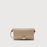 BORSA POCHETTE LETTERA SMALL IN PELLE MARTELLATA GREY CRETA - grey creta | Zanellato