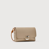 BORSA POCHETTE LETTERA SMALL IN PELLE MARTELLATA GREY CRETA - grey creta | Zanellato