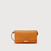 ORANGE SPUMA HAMMERED LEATHER SMALL LETTER CLUTCH BAG - Seasonal | Zanellato