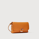 ORANGE SPUMA HAMMERED LEATHER SMALL LETTER CLUTCH BAG | Zanellato