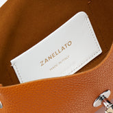 BORSA POCHETTE LETTERA SMALL IN PELLE MARTELLATA ORANGE SPUMA - orange spuma | Zanellato