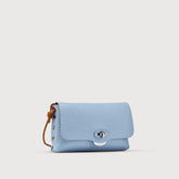 BORSA POCHETTE LETTERA SMALL IN PELLE MARTELLATA BLUE PELLESTRINA - blue pellestrina | Zanellato