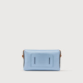 PELLESTRINA BLUE HAMMERED LEATHER SMALL LETTER CLUTCH BAG | Zanellato