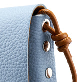 BORSA POCHETTE LETTERA SMALL IN PELLE MARTELLATA BLUE PELLESTRINA - blue pellestrina | Zanellato