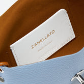 BORSA POCHETTE LETTERA SMALL IN PELLE MARTELLATA BLUE PELLESTRINA - blue pellestrina | Zanellato