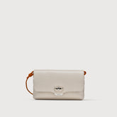 BORSA POCHETTE LETTERA SMALL IN PELLE MARTELLATA WHITE BIANCHETTO | Zanellato