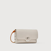 BORSA POCHETTE LETTERA SMALL IN PELLE MARTELLATA WHITE BIANCHETTO - white bianchetto | Zanellato