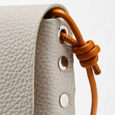 SMALL LETTER CLUTCH BAG IN HAMMERED LEATHER WHITE BIANCHETTO | Zanellato