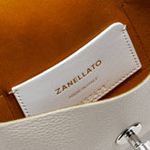 SMALL LETTER CLUTCH BAG IN HAMMERED LEATHER WHITE BIANCHETTO | Zanellato