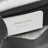 BORSA POSTINA® SUPER BABY IN PELLE MARTELLATA BLACK NERO - black nero | Zanellato