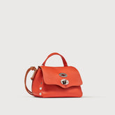 BORSA POSTINA® SUPER BABY IN PELLE MARTELLATA ORANGE CACO - Mini Bag | Zanellato