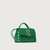 BORSA POSTINA® SUPER BABY IN PELLE MARTELLATA GREEN MENTUCCIA - Spring-Summer Bags | Zanellato