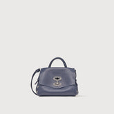 BORSA POSTINA® SUPER BABY IN PELLE LAMINATA BLUE NAVY SAVOIA | Zanellato