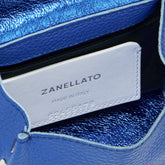 BORSA POSTINA® SUPER BABY IN PELLE MARTELLATA BLUE BALTO - blue balto | Zanellato