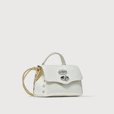 BORSA POSTINA® SUPER BABY IN PELLE MARTELLATA WHITE LATTE - Postina® | Zanellato