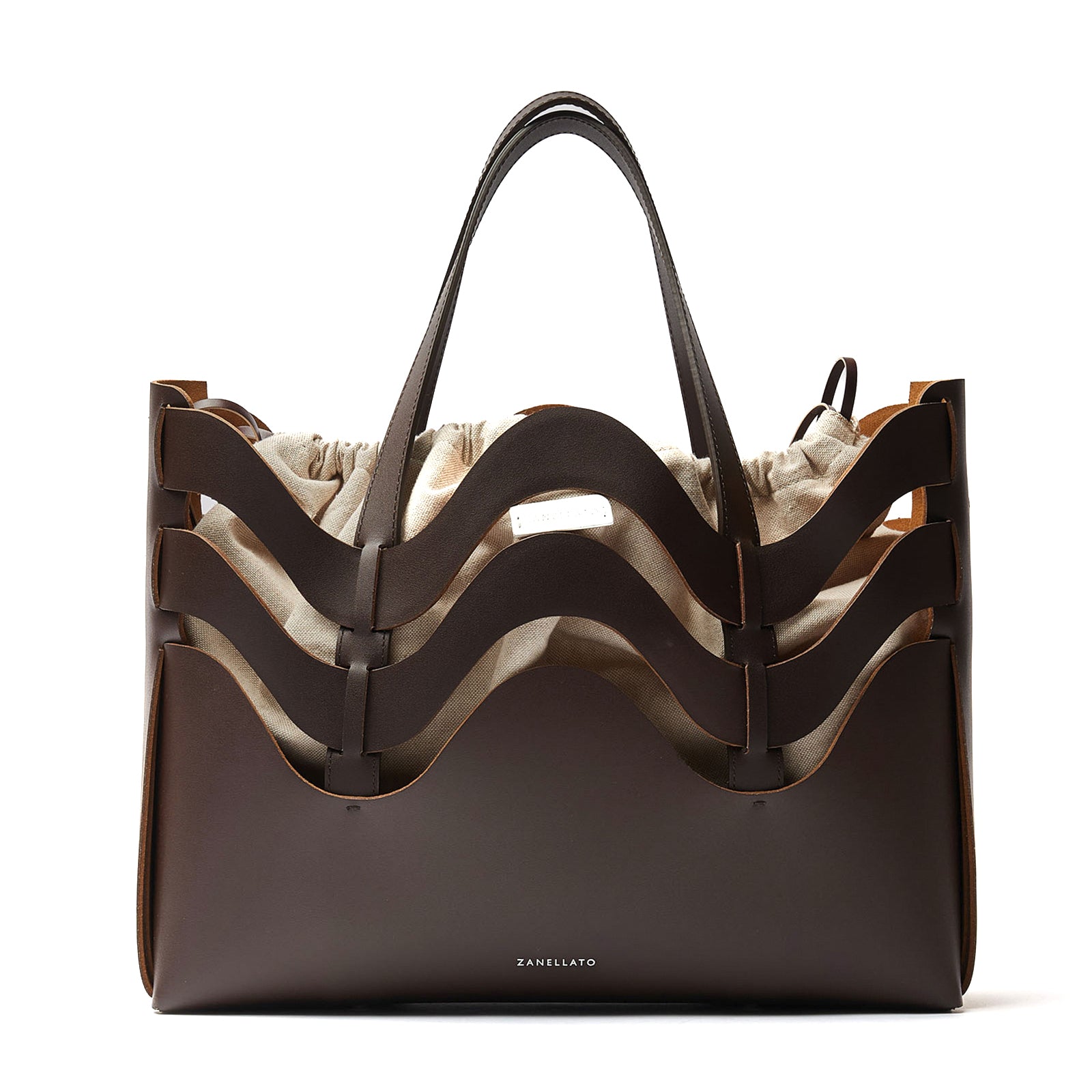 Zanellato BORSA DUNE MEDIUM IN PELLE RIGENERATA BROWN WENGHE | Zanellato