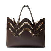 BORSA DUNE MEDIUM IN PELLE RIGENERATA BROWN WENGHE - brown wenghe | Zanellato