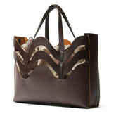 BORSA DUNE MEDIUM IN PELLE RIGENERATA BROWN WENGHE - brown wenghe | Zanellato