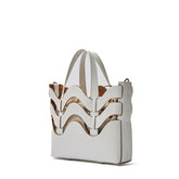 BORSA DUNE SMALL IN PELLE RIGENERATA WHITE GESSO - white gesso | Zanellato