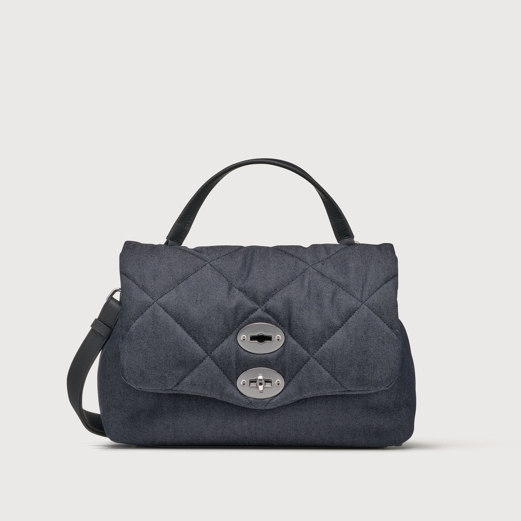 Zanellato BORSA POSTINA® SMALL IN TESSUTO DENIM PADDED BLUE NIMES | Zanellato