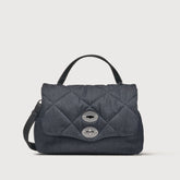 BORSA POSTINA® SMALL IN TESSUTO DENIM PADDED BLUE NIMES - Borse a Tracolla | Zanellato