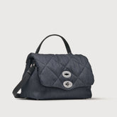 BORSA POSTINA® SMALL IN TESSUTO DENIM PADDED BLUE NIMES - Borse a Tracolla | Zanellato