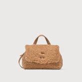 BABY POSTINA® MESSENGER BAG IN TEDDY FUR BROWN TEDDY - Fabric Leather Bags | Zanellato