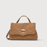 SMALL POSTINA® MESSENGER BAG IN TEDDY FUR BROWN TEDDY | Zanellato