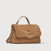 SMALL POSTINA® MESSENGER BAG IN TEDDY FUR BROWN TEDDY - Fall Winter Bags | Zanellato