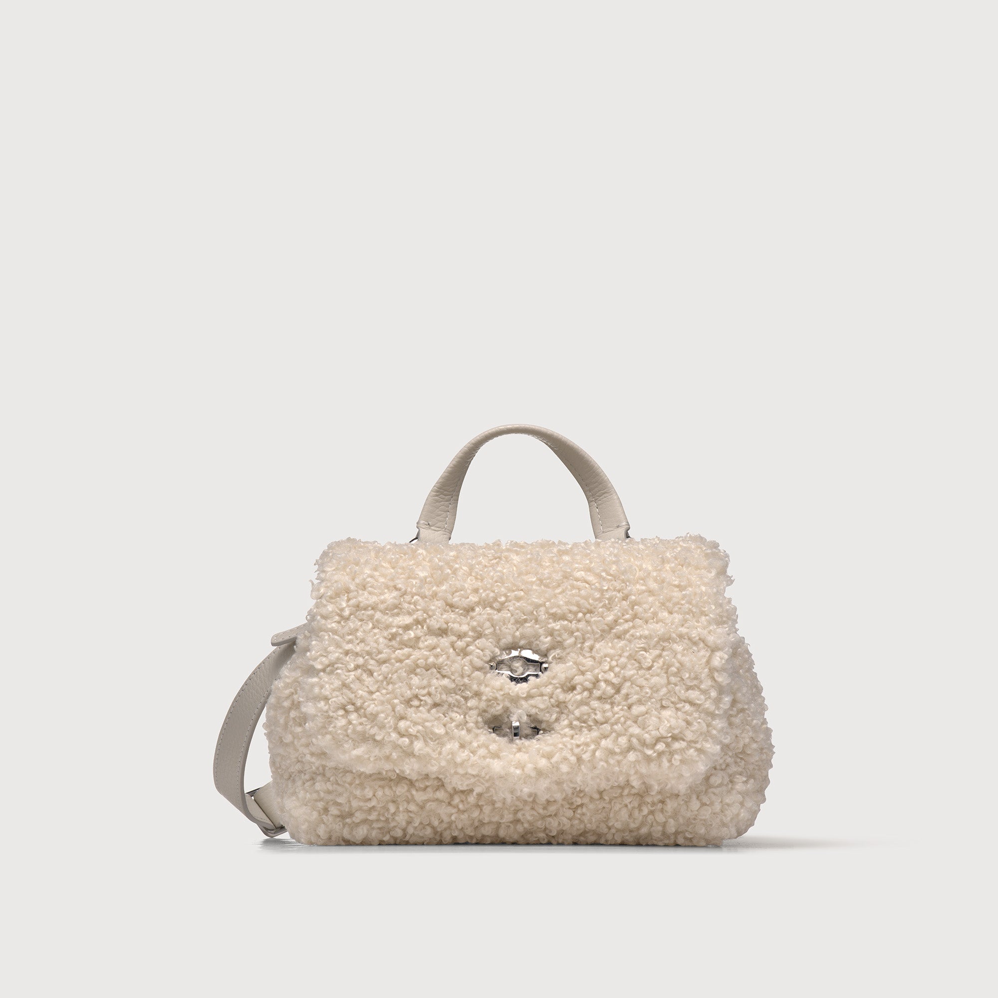 Zanellato BORSA POSTINA® BABY IN TESSUTO TEDDY WHITE MERINOS | Zanellato