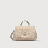 BORSA POSTINA® BABY IN TESSUTO TEDDY WHITE MERINOS - Borse Autunno-Inverno | Zanellato