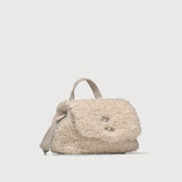 BORSA POSTINA® BABY IN TESSUTO TEDDY WHITE MERINOS - Borse in Pelle e Tessuto | Zanellato