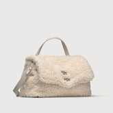 BORSA POSTINA® SMALL IN TESSUTO TEDDY WHITE MERINOS - Postina® | Zanellato